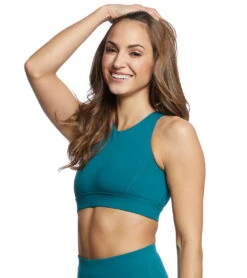 Everyday Yoga Warrior X High Neck Sports Bra -Pranty Yoga Shop 1740307496995 teal 3a
