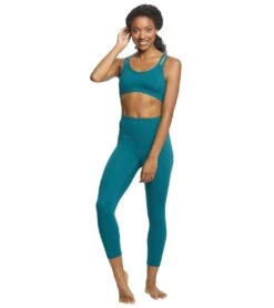 Everyday Yoga High Waisted Essential Capri Crop 21" -Pranty Yoga Shop 1740314902563 teal 4a