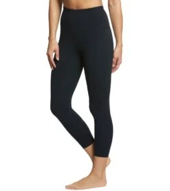 Everyday Yoga High Waisted Essential Capri Crop 21" -Pranty Yoga Shop 1740315263011 black 2a