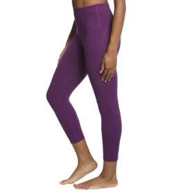 Everyday Yoga High Waisted Essential Capri Crop 21" -Pranty Yoga Shop 1740315525155 purple 2a