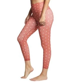DYI Printed Signature 7/8 Yoga Leggings Brick/White Diamonds
