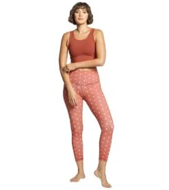 DYI Printed Signature 7/8 Yoga Leggings Brick/White Diamonds -Pranty Yoga Shop 1740321882147 brickwhitediamonds 4a