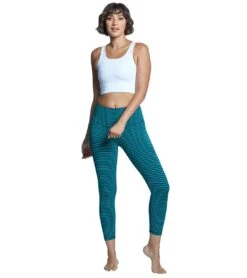 DYI Printed Signature 7/8 Yoga Leggings Navy/Ivy Stripes -Pranty Yoga Shop 1740322177059 navyivystripes 4a