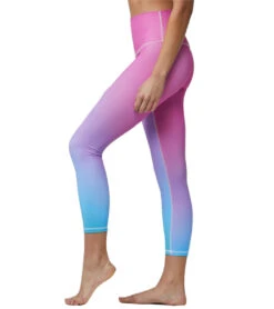 DYI Printed Signature 7/8 Yoga Leggings Multi Gradient