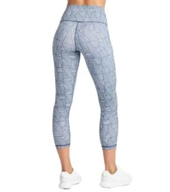 DYI Printed Signature 7/8 Yoga Leggings Patchwork Stripe