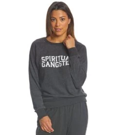 Spiritual Gangster SG Varsity Old School Pullover -Pranty Yoga Shop 1740326043683 vintageblack 1a