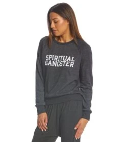 Spiritual Gangster SG Varsity Old School Pullover -Pranty Yoga Shop 1740326043683 vintageblack 2a