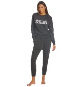 Spiritual Gangster SG Varsity Old School Pullover -Pranty Yoga Shop 1740326043683 vintageblack 4a