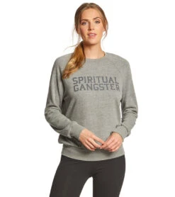 Spiritual Gangster SG Varsity Old School Pullover Heather Grey -Pranty Yoga Shop 1740326338595 heathergrey