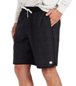 Vuori Men's Banks Shorts Black Herringbone Texture