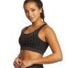 Betsey Johnson Performance Slit Mesh Seamless Bra Black -Pranty Yoga Shop 1740343836707 black 2a