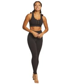 Betsey Johnson Performance Scoopneck Lace Up Bra -Pranty Yoga Shop 1740346359843 black 4a