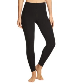 Beyond Yoga Across The Strap High Waisted 7/8 Yoga Leggings Darkest Night