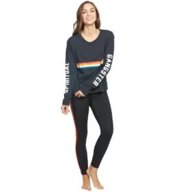 Spiritual Gangster Rainbow Track Tights Black -Pranty Yoga Shop 1740382994467 black 4a