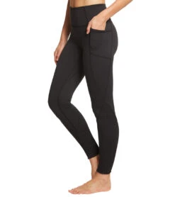 Free People Movement Time Is Now Smocked Leggings With Pockets Black -Pranty Yoga Shop 1740388204579 black