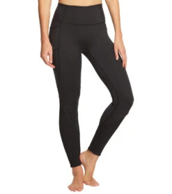 Free People Movement Time Is Now Smocked Leggings With Pockets Black