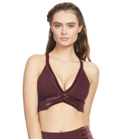 Free People Movement Wonderstruck Velvet Bra Wine -Pranty Yoga Shop 1740406620195 wine