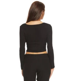 Beyond Yoga All Around Wrapped Cropped Top -Pranty Yoga Shop 1740409241635 black 3a