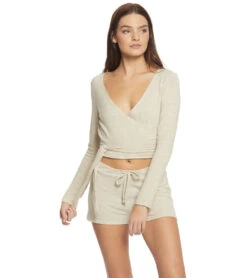 Beyond Yoga All Around Wrapped Cropped Top -Pranty Yoga Shop 1740409471011 oatmealheather 4a