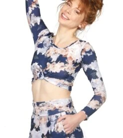 Onzie Long Sleeve Knot Crop Nomad Blossom -Pranty Yoga Shop 1740410519587 nomadblossom 5a