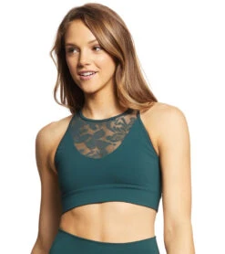 DYI High Compression Lace Mesh Bra Forest -Pranty Yoga Shop 1740414124067 forest