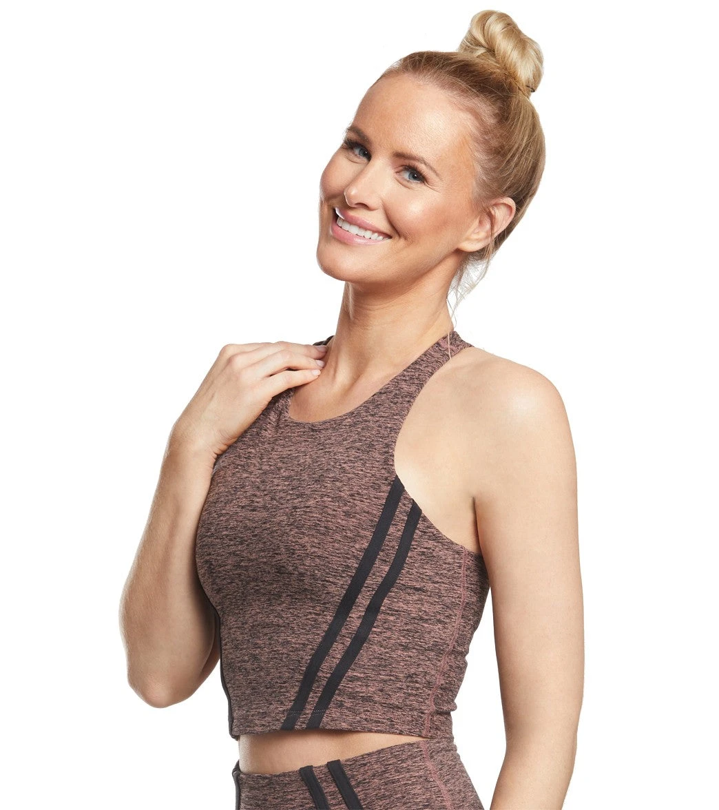 Beyond Yoga Stripe Down Cropped Yoga Tank Black/Pink Lei 7 Beyond Yoga Stripe Down Cropped Yoga Tank Black/Pink Lei - Image 5