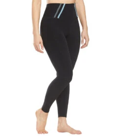 Beyond Yoga Stripe Down High Waisted 7/8 Yoga Leggings Darkest Night