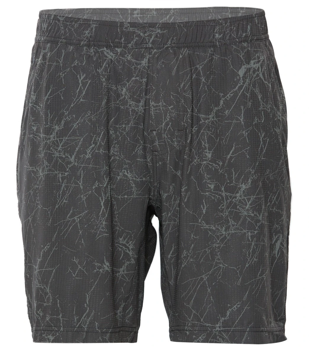 PrAna Men's Heiro 8" Inseam Yoga Shorts Charcoal Marble Print 5 PrAna Men's Heiro 8" Inseam Yoga Shorts Charcoal Marble Print - Image 3