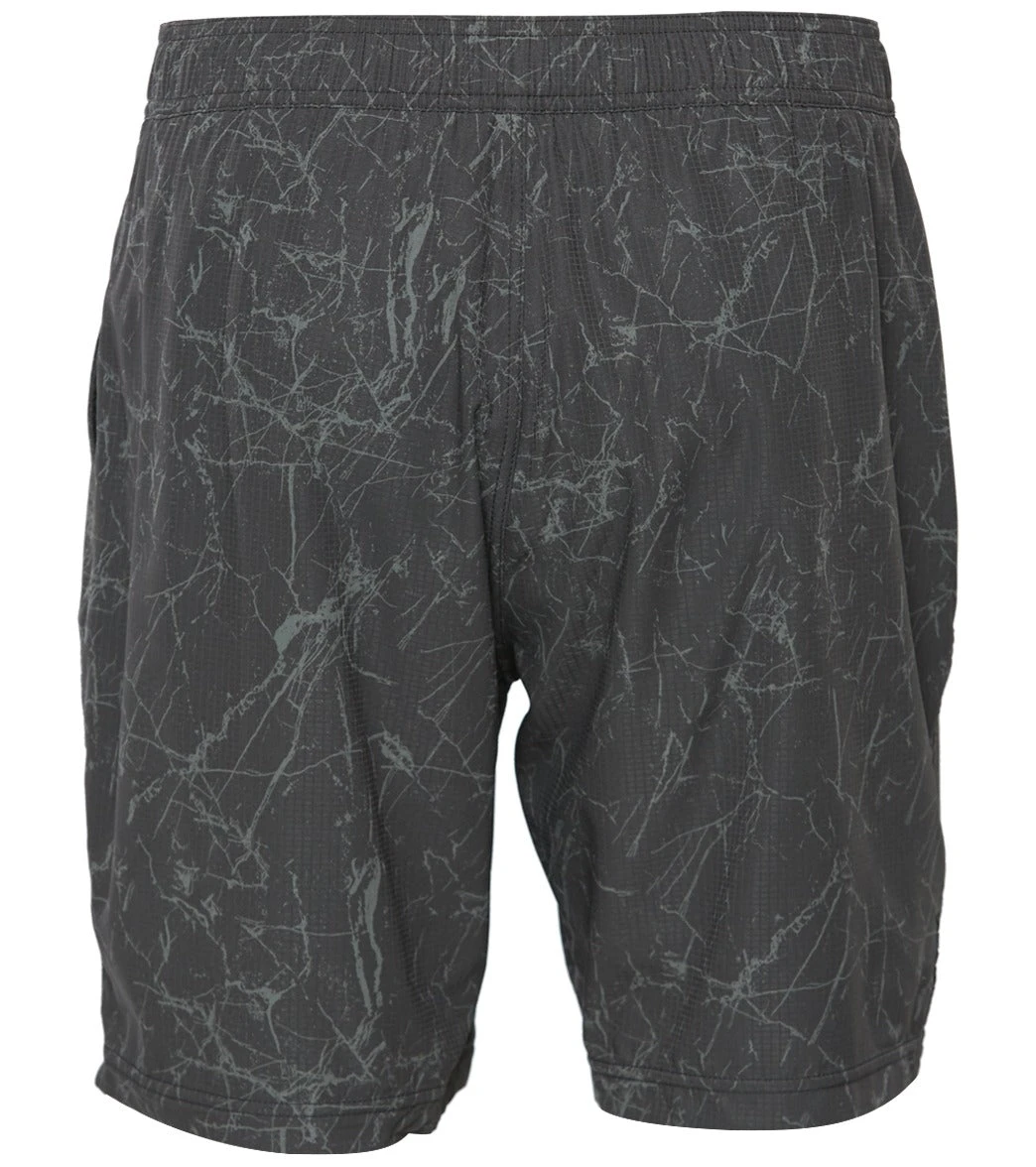 PrAna Men's Heiro 8" Inseam Yoga Shorts Charcoal Marble Print 4 PrAna Men's Heiro 8" Inseam Yoga Shorts Charcoal Marble Print - Image 2