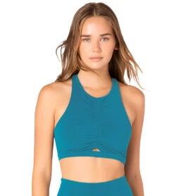 Beyond Yoga Plush And Ruched Yoga Bra Bali Blue Heather -Pranty Yoga Shop 1740446269475 baliblueheather