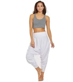 Buddha Pants San Fran Organic Bamboo Harem Pants White -Pranty Yoga Shop 1740454068259 white 4a