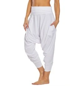 Buddha Pants San Fran Organic Bamboo Harem Pants White -Pranty Yoga Shop 1740454068259 white 5a