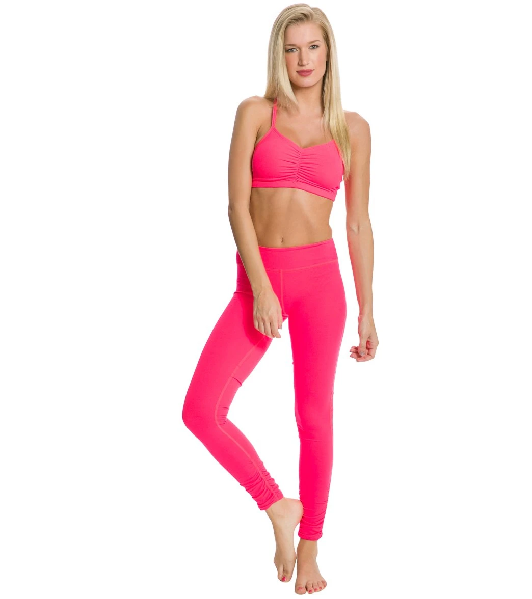 Beyond Yoga Women's Essential Gathered Yoga Leggings Neon Berry 5 Beyond Yoga Women's Essential Gathered Yoga Leggings Neon Berry - Image 3