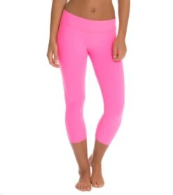 Beyond Yoga Back Gathered Yoga Capris Shocking Pink -Pranty Yoga Shop 1740929368099 shockingpink