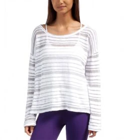 Beyond Yoga Slouchy Pullover -Pranty Yoga Shop 1740941557795 whitelightheathergraystripe