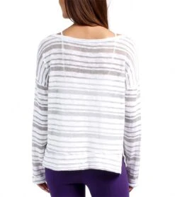 Beyond Yoga Slouchy Pullover -Pranty Yoga Shop 1740941557795 whitelightheathergraystripe 4a