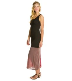 Yak & Yeti Color Block Front Slit Maxi -Pranty Yoga Shop 1741143080995 black 2a