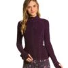 Beyond Yoga Peplum Back Jacket Black-Imperial Violet -Pranty Yoga Shop 1741300793379 blackimperialviolet 2a