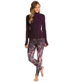 Beyond Yoga Peplum Back Jacket Black-Imperial Violet -Pranty Yoga Shop 1741300793379 blackimperialviolet 4a