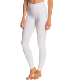 Beyond Yoga Quilted Paneled High Waist Long Yoga Leggings White