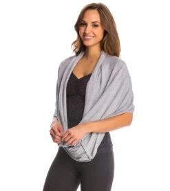 Beyond Yoga Modal Baby Terry Snap Yoga Scarf Heather Gray