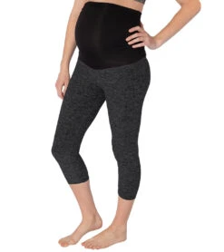 Beyond Yoga: Beyond The Bump Spacedye Fold Down Maternity Yoga Capris