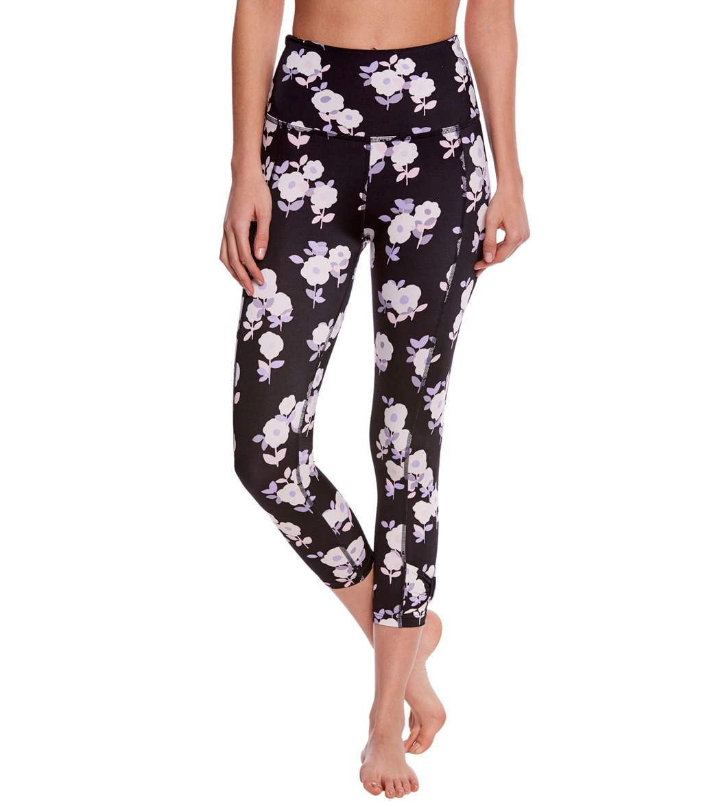 Beyond Yoga Kate Spade Cinched Side Bow High Waisted Yoga Capris Floral Garden 7 Beyond Yoga Kate Spade Cinched Side Bow High Waisted Yoga Capris Floral Garden - Image 5