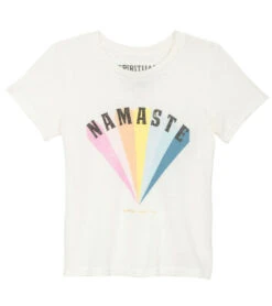 Spiritual Gangster Toddler Girls Namaste Rainbow Yoga Tee Cream