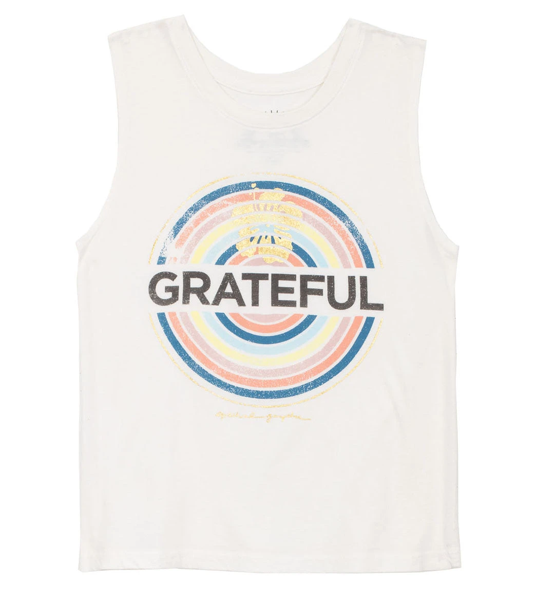 Spiritual Gangster Kids Girls Grateful Muscle Tank Cream 3 Spiritual Gangster Kids Girls Grateful Muscle Tank Cream