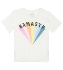 Spiritual Gangster Kids Girls Namaste Rainbow Tee Cream