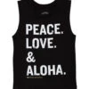 Spiritual Gangster Kids Girls Peace Love & Aloha Stacked Muscle Tank -Pranty Yoga Shop 1741604552739 vintageblack 1a
