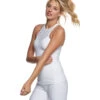 Beyond Yoga Cut It Close Mesh Yoga Tank Top White
