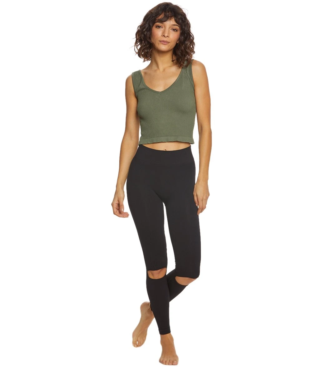 Free People Solid Rib Brami Yoga Crop Top Moss 5 Free People Solid Rib Brami Yoga Crop Top Moss - Image 3