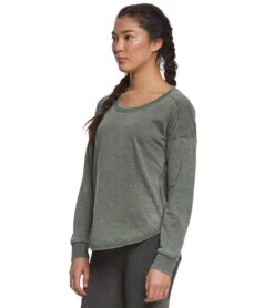Balance Collection Leanne Peached Fleece Pullover Dusty Olive